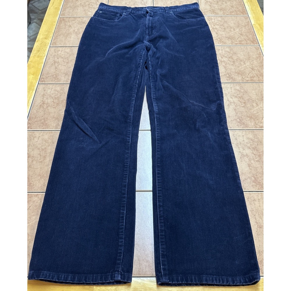 TOMMY HILFIGER Freedom Fit Mens 32 x 32 Navy Blue Corduroy Pants Cotton Vintage